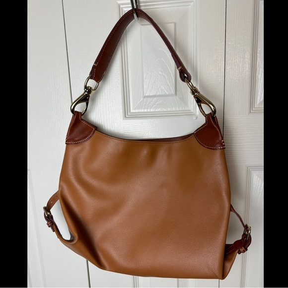 DOONEY & BOURKE Medium Sac Hobo Purse Shoulder Hand Bag Cognac Tan Brown Leather - Picture 8 of 16